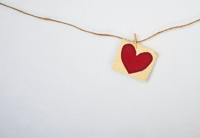 heart-shaped red and beige pendant